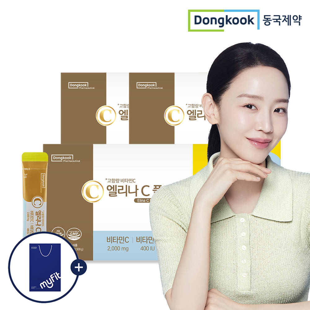 [300포] 동국제약 엘리나C 플러스 비타민C 맛있는 고함량 비타민씨 D 비오틴 100포, 3개 - 상품 이미지