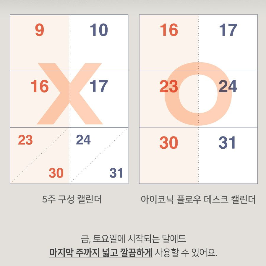2027년 탁상달력 3개월 27년 플로우 세로형 캘린더 2027 책상 스케줄러 아이코닉 - 상세 이미지 5