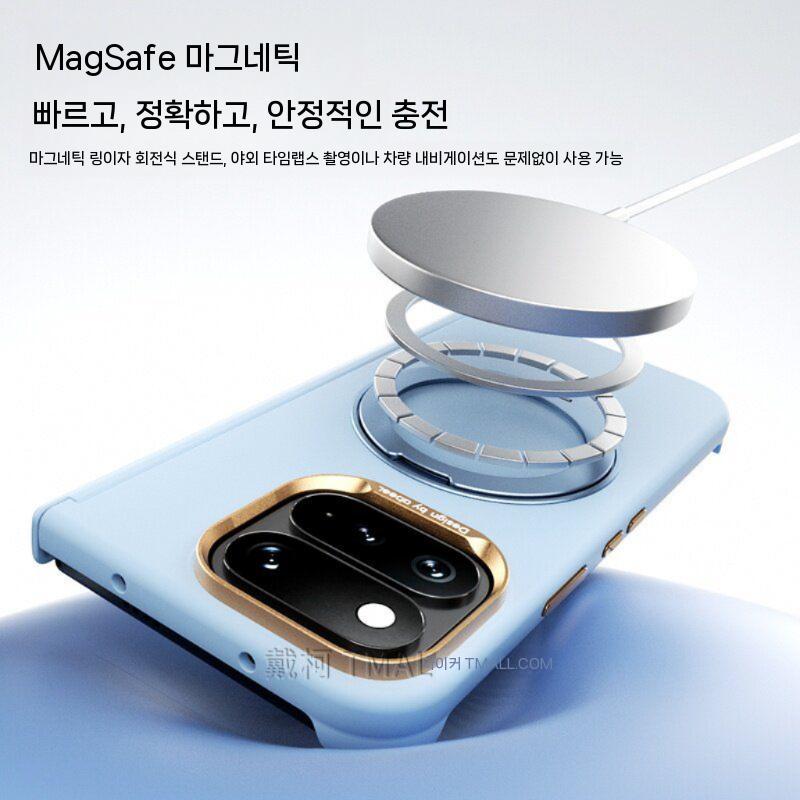 픽셀11 프로 폴드 케이스 듀얼 힌지 센터 메탈 버튼 거치대 하드 커버 이미지 6