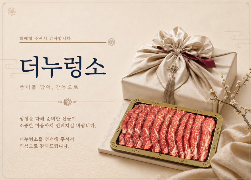 명절 소갈비 선물 추천 더누렁소 미국산 프라임 양념 LA갈비 추석 명절 선물세트 꽃갈비 소갈비 1.5kg, 1개 - 상세 이미지 3