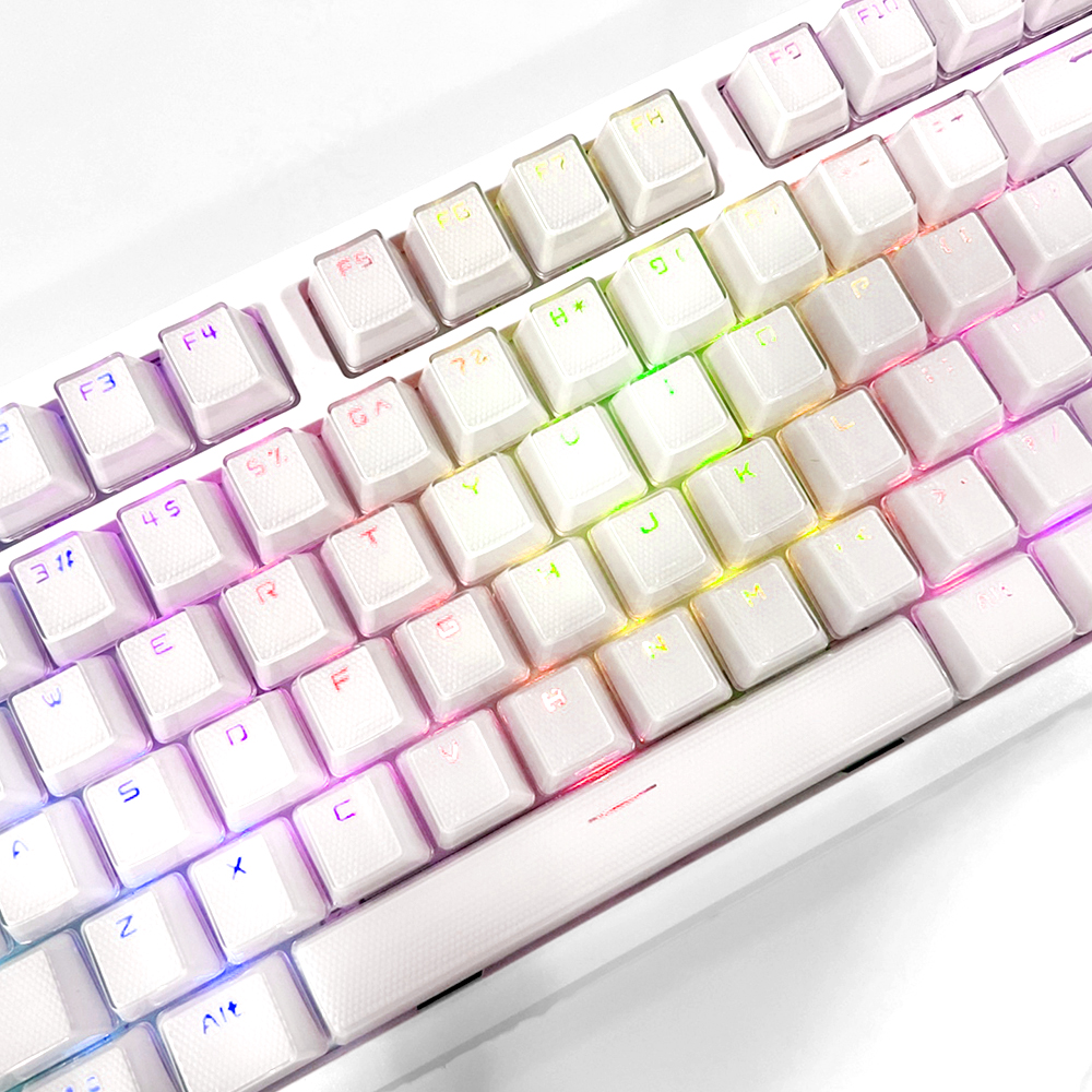 푸딩 투명 키캡 화이트2 LED RGB 반투명 OEM PBT 커스텀 키보드키캡 117키 - 상세 이미지 4