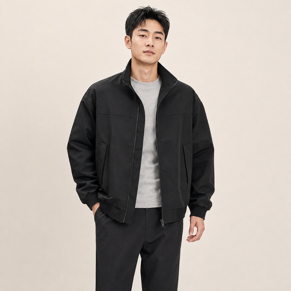 남성 가을 스탠드카라 블루종 자켓 캐주얼 집업 점퍼 데일리 아우터 - 상품 이미지