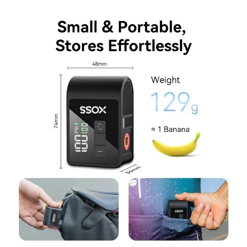휴대용 에어 펌프 타이어 공기 주입기 자전거 튜브 바람 주입기 XOSS AirCube 120PSI - 상세 이미지 2