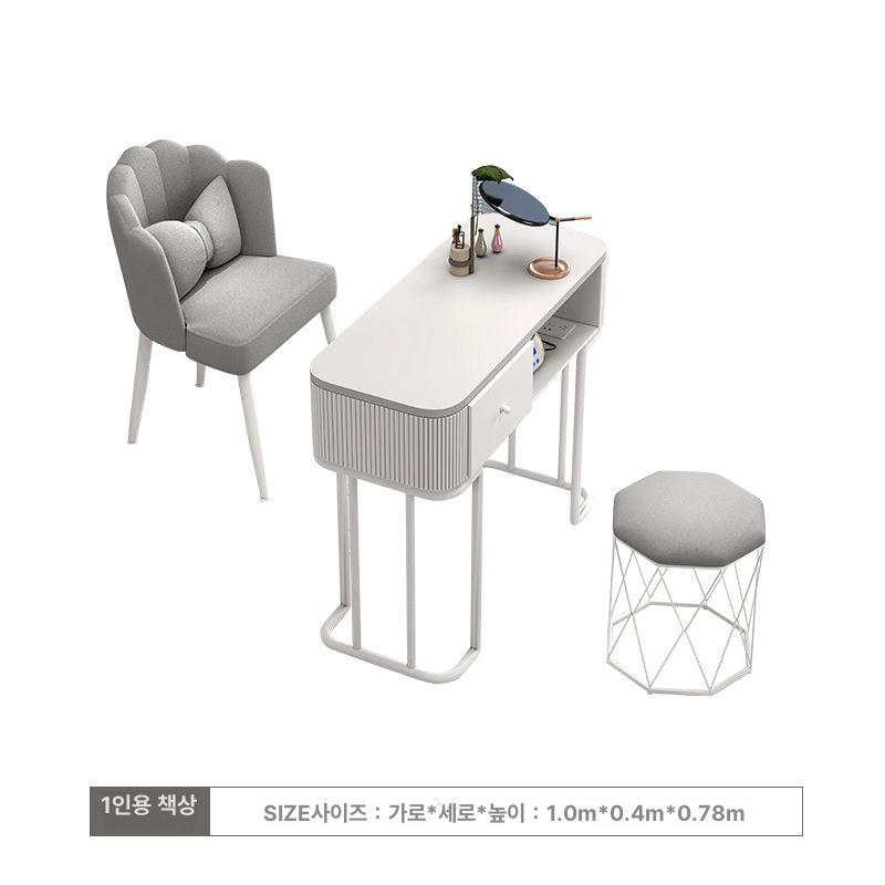 네일 작업대 시술대 테이블 데스크 뷰티 받침대 서랍 길이80 폭40 높이78cm + 캐비닛 - 상세 이미지 5