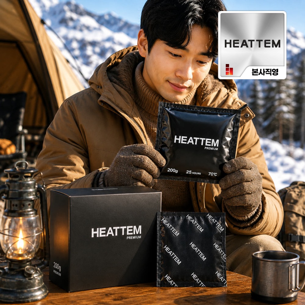 히트템  블랙 최대용량 국내생산 군용 캠핑용 대용량 손난로 핫팩 200g, 10개 24시간이상 지속 - 상품 이미지