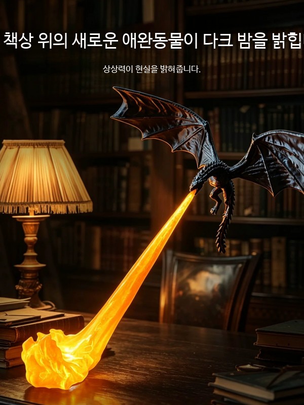 특이한무드등 불뿜는 드래곤 용 피규어 무선 조명 선물 - 상세 이미지 2