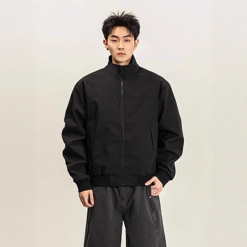 남성 가을 스탠드카라 블루종 자켓 캐주얼 집업 점퍼 데일리 아우터 - 상세 이미지 4