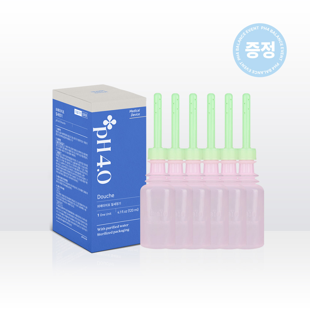 pH4 피에이치포 질세정기 120ml 일회용 Y존 냄새제거 삽입형 의료기기 이너워시 12개 - 메인 이미지