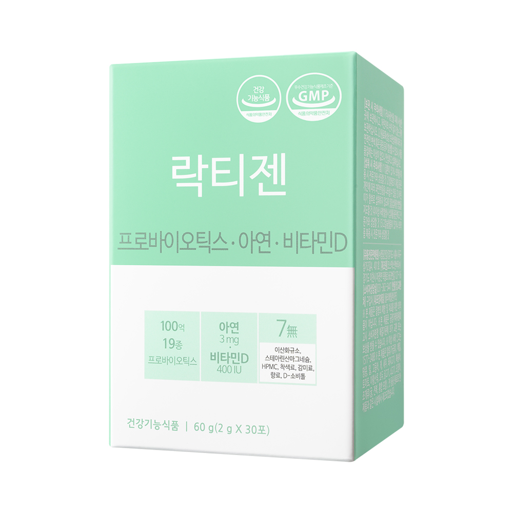 락티젠 프로바이오틱스 유산균 성인 임산부 어린이 온가족 30포, 4개 - 상세 이미지 2