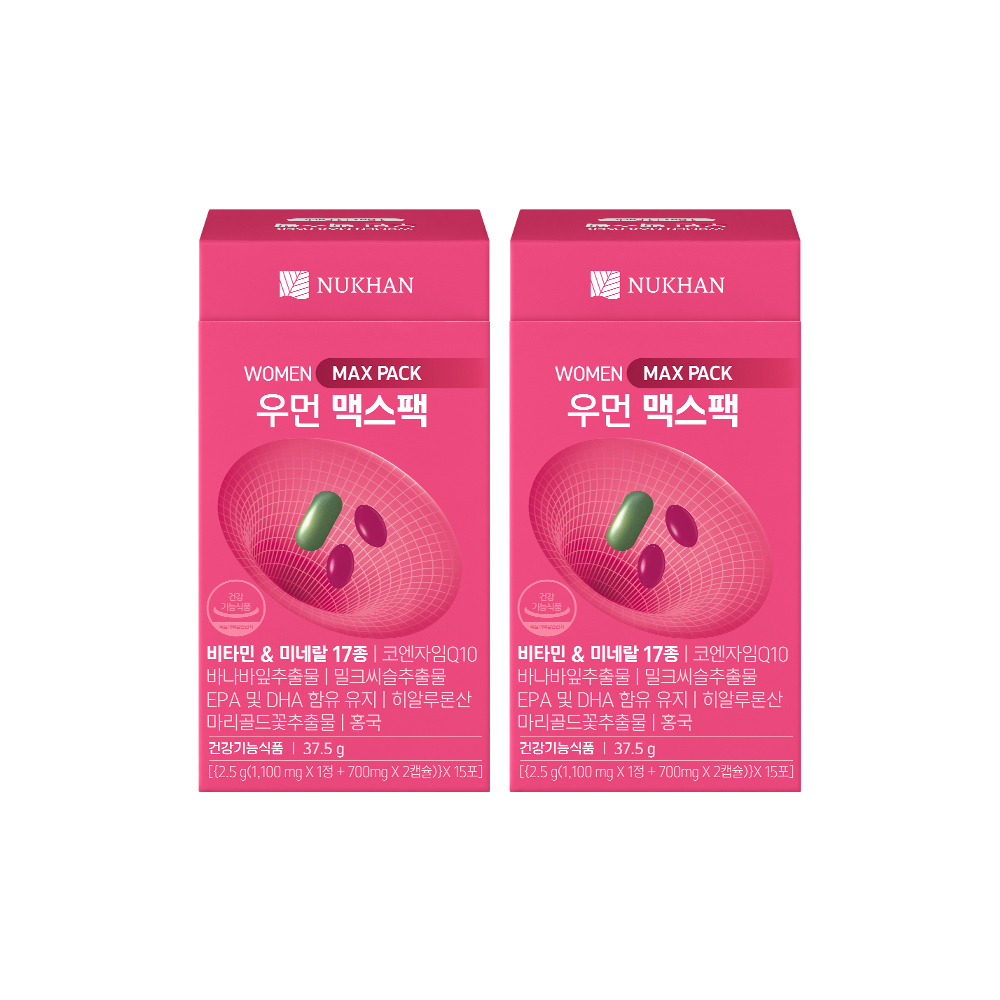 뉴칸 우먼맥스팩 여성 올인원 멀티비타민 히알루론산 코엔자임 오메가3 종합비타민 - 상품 이미지