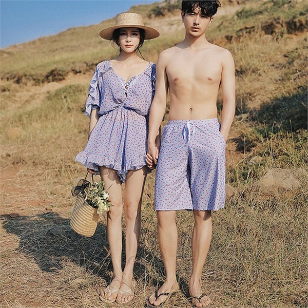 트렁크 남성 수영복 반바지 비치 남성 5부 스윔 팬츠 물놀이 - 상품 이미지