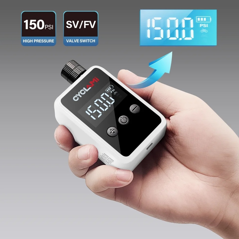휴대용 에어 펌프 타이어 공기 주입기 바람 주입기 150PSI Schrader Presta HW125 - 상품 이미지
