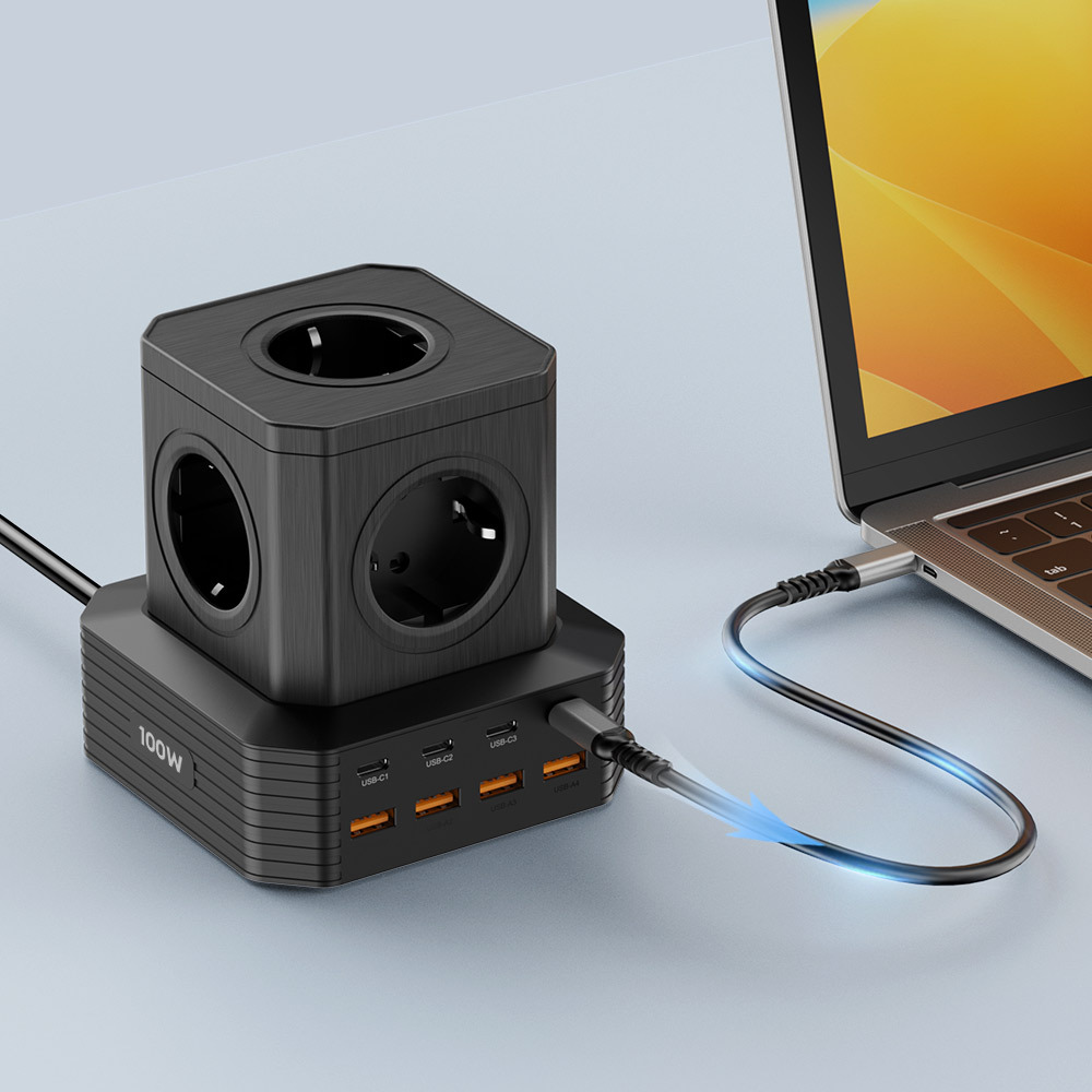 16A 4000W 5구 USB 멀티탭 8포트 휴대폰 충전 65W PPS 초고속2.0 C핀 이미지 8
