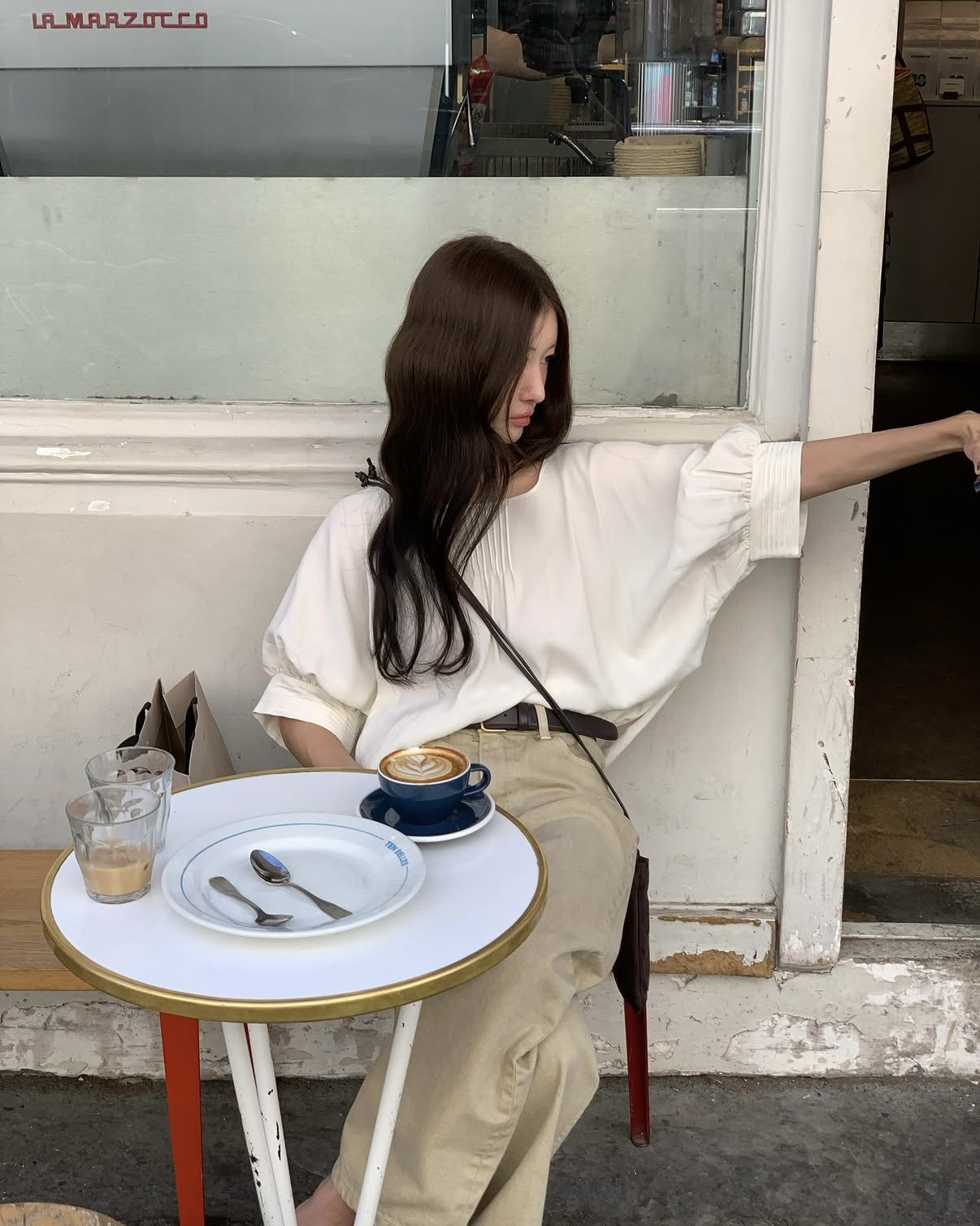 [일부당일] 솝앤워터 르마 블라우스 텐셀 핀턱 벌룬 5부 6부 블라우스 (2c) - 상세 이미지 2