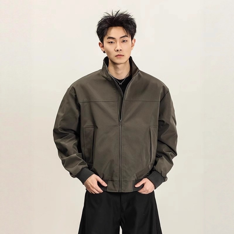 남성 가을 스탠드카라 블루종 자켓 캐주얼 집업 점퍼 데일리 아우터 - 상세 이미지 3