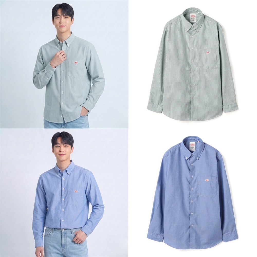 단톤 플랜서 버튼 긴팔 다운 셔츠 남성 DT-B0293POD GREY 40 - 상세 이미지 2