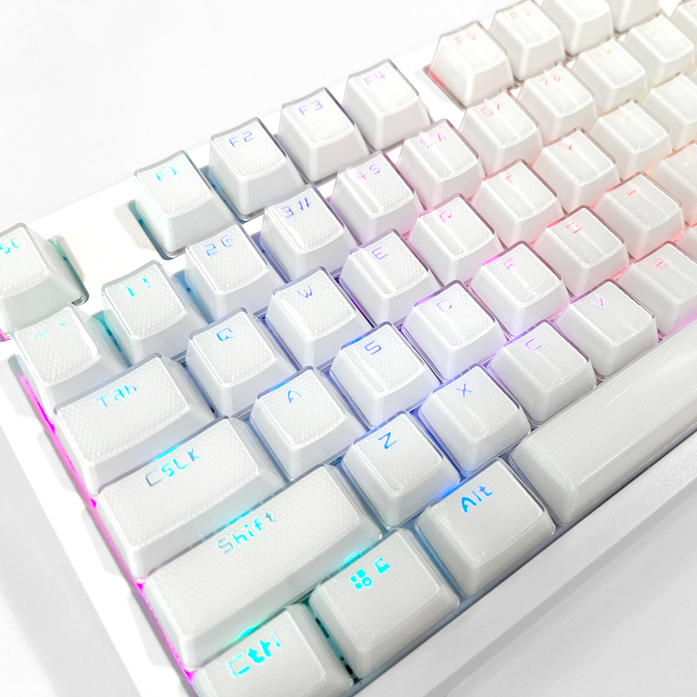 푸딩 투명 키캡 화이트2 LED RGB 반투명 OEM PBT 커스텀 키보드키캡 117키 - 상세 이미지 3
