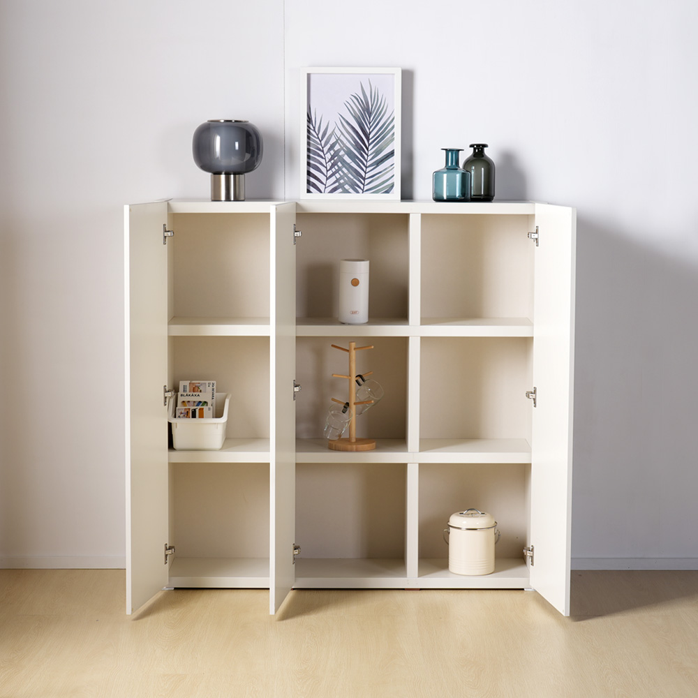 스토바 틈새 주방 거실 다용도 도어 수납장 800x295x815mm, 2단, 크림화이트 - 상세 이미지 2