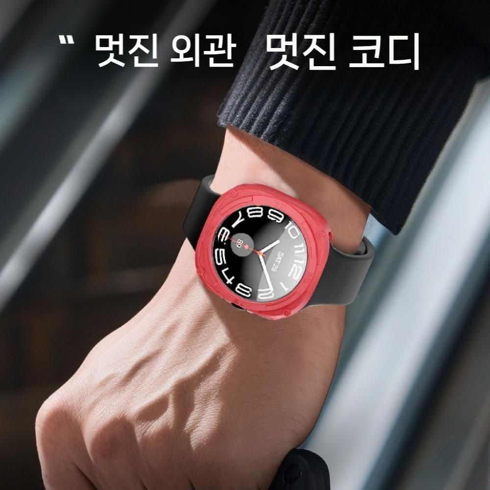 갤럭시워치9 울트라2 하프팩 보호 케이스 TPU 소프트 실리콘 프레임 메카 스타일 커버 - 상세 이미지 2