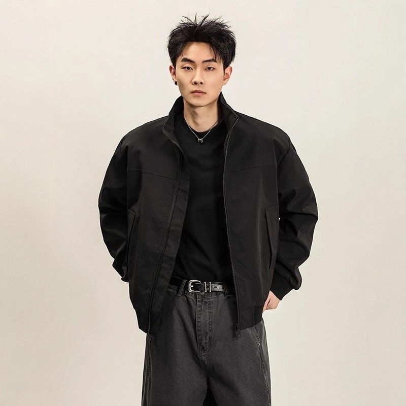 남성 가을 스탠드카라 블루종 자켓 캐주얼 집업 점퍼 데일리 아우터 - 상세 이미지 2