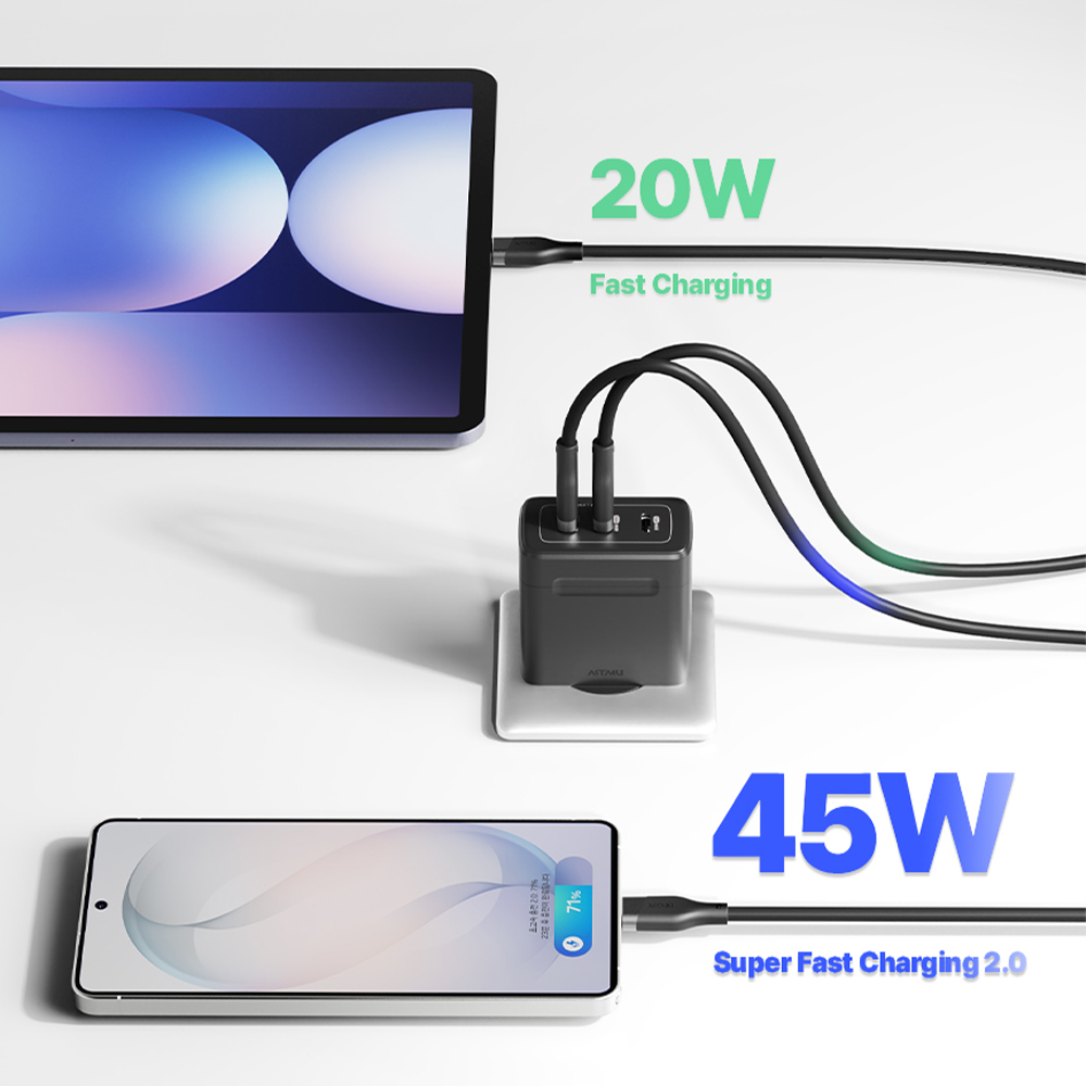 PD 3.2 65W AVS GaN 접지 멀티 초고속 충전기 GB653 화이트 이미지 6