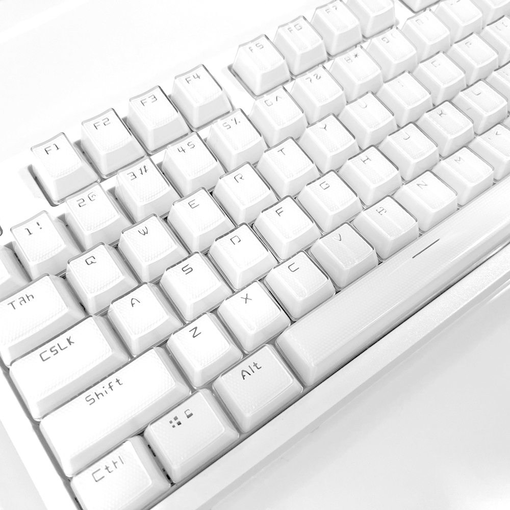 푸딩 투명 키캡 화이트2 LED RGB 반투명 OEM PBT 커스텀 키보드키캡 117키 - 상품 이미지