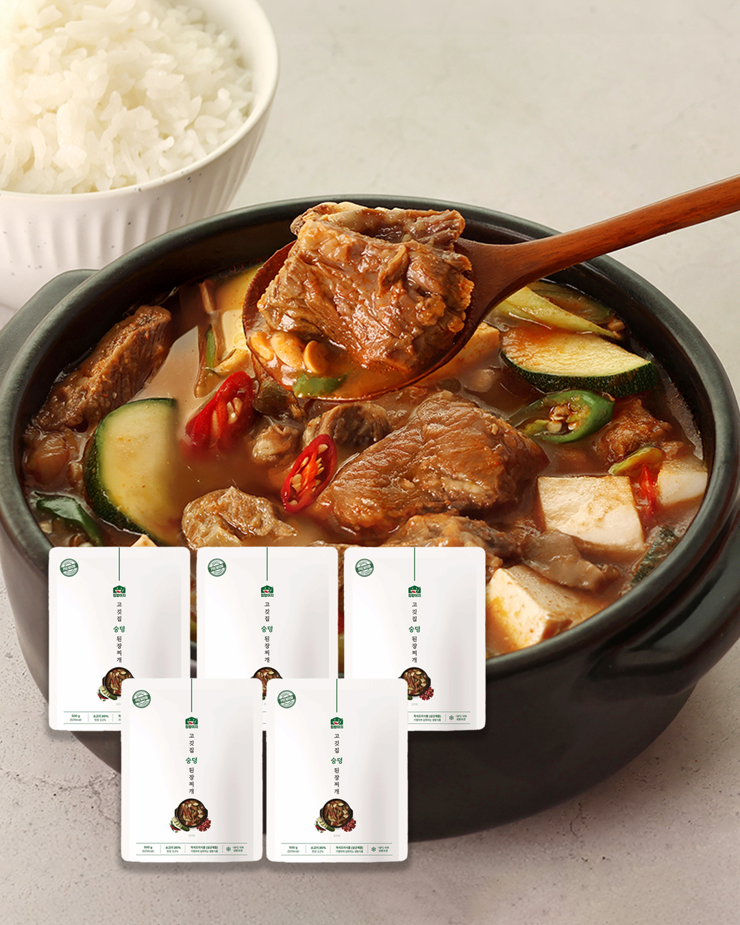 집밥이지 고깃집 숭덩 된장찌개 500g, 5개 - 메인 이미지