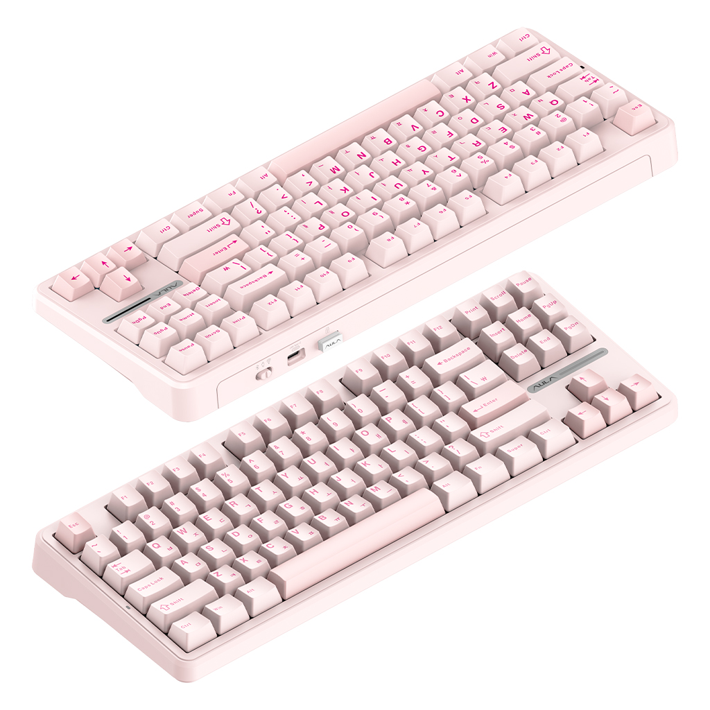 AULA F87Pro 유무선 독거미 한글 기계식 키보드 펀키스 국내 정품 블러쉬 핑크, 세이야축 - 상세 이미지 4