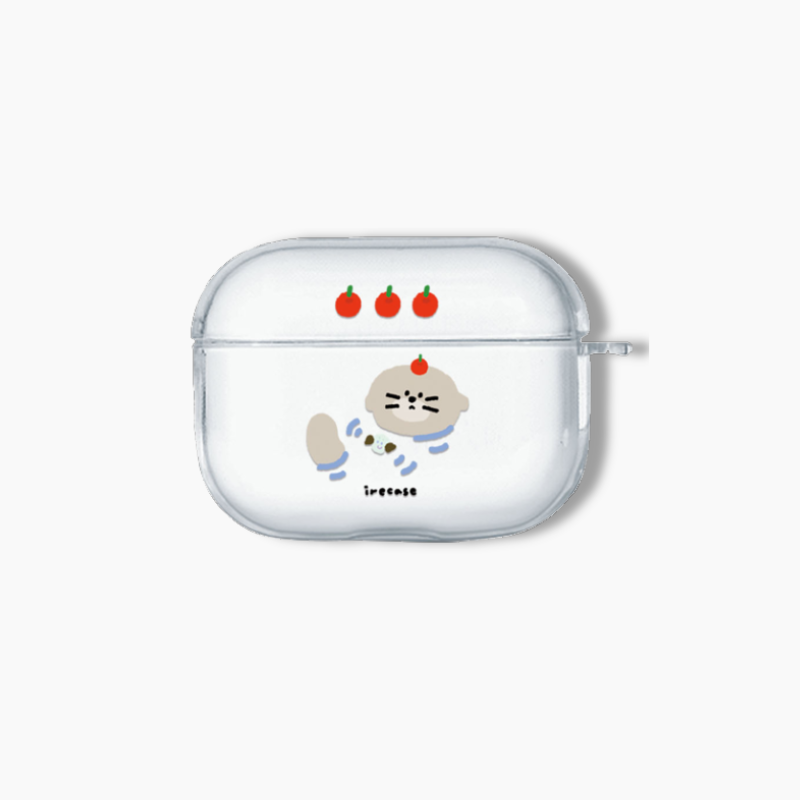 [이레케이스] 에어팟 버즈 케이스 투명 하드 클리어 수달 애플 갤럭시 귀여운 캐릭터 프로 - 상품 이미지