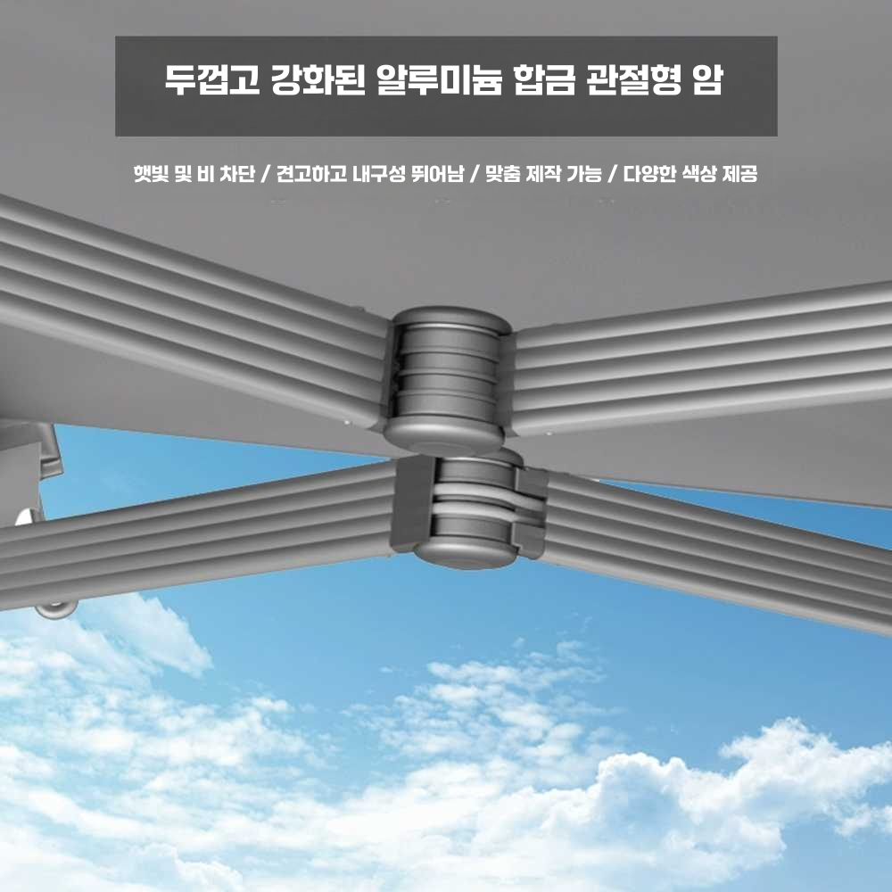 고정어닝 차광막 천막 방수 카페 테라스 캐노피 야외 2mx1.5m - 상세 이미지 5