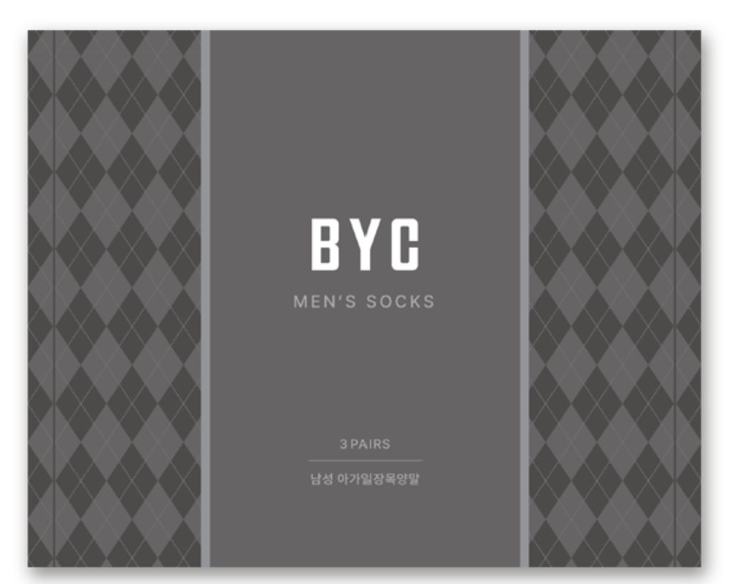 비와이씨 BYC 남성 아가일 장목양말 3매세트 sms1373 - 상세 이미지 2