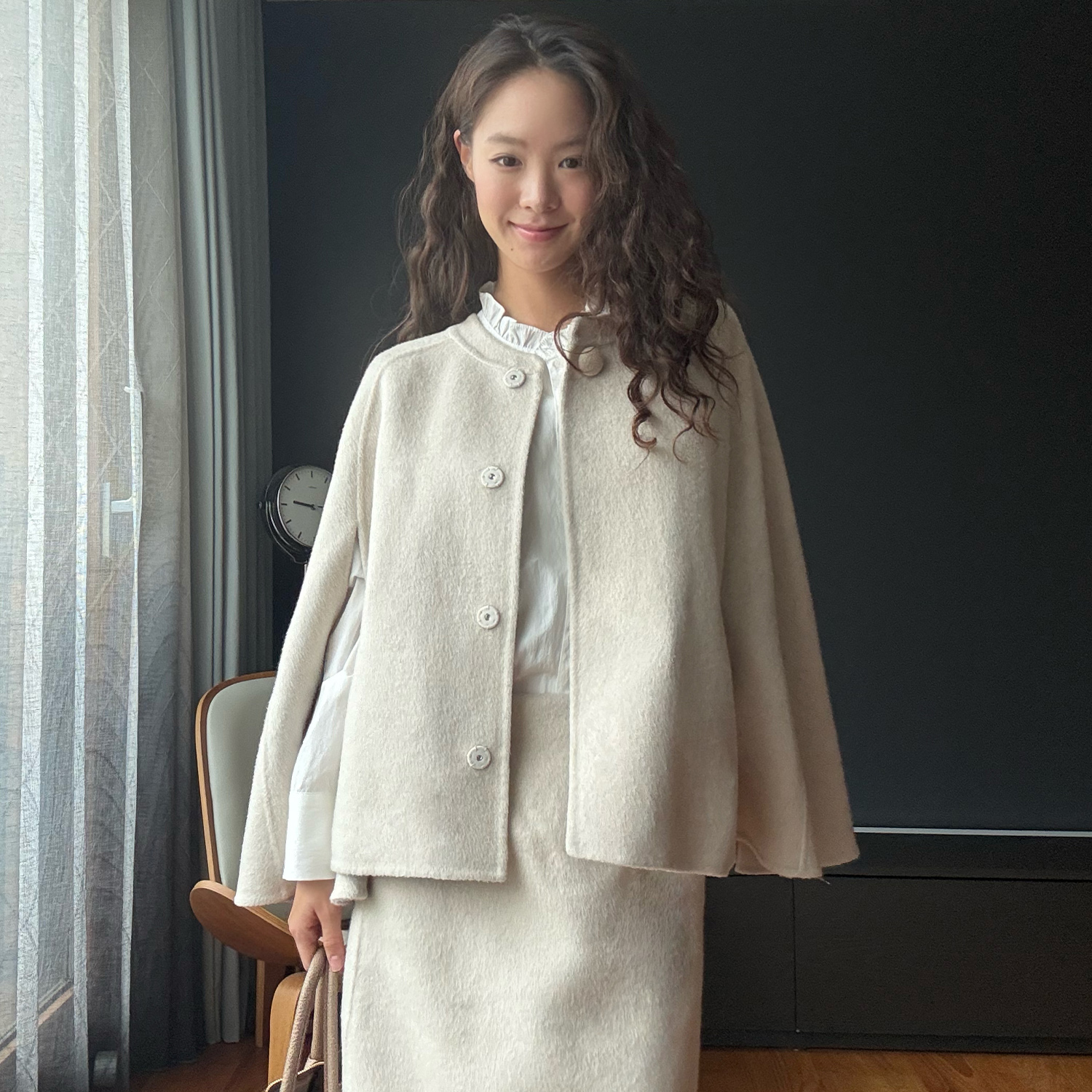 [제로스트릿] 핸드메이드 케이프 코트 HANDMADE CAPE COAT / BLACK - 상세 이미지 3