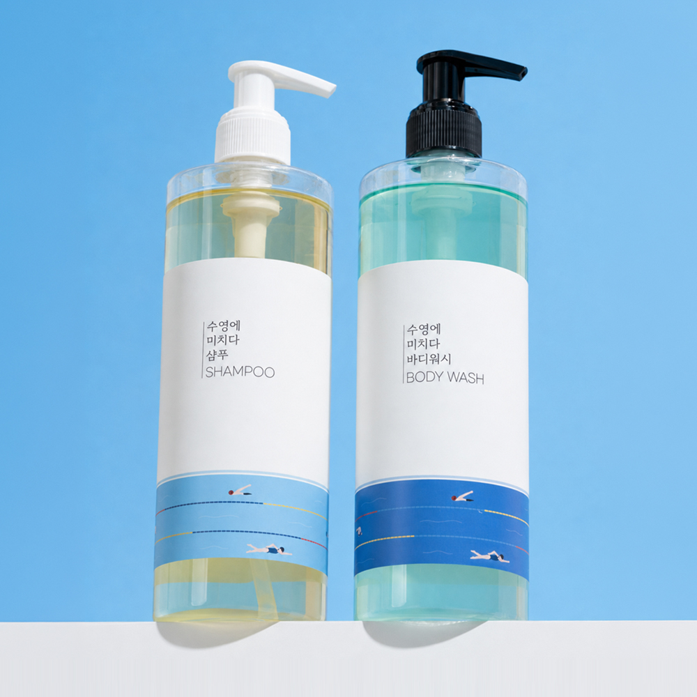 수영에 미치다 수영장 샴푸&바디워시 500ml - 수영샴푸 염소제거 샴푸(+미니어처 소분용기 제공) 상품 이미지