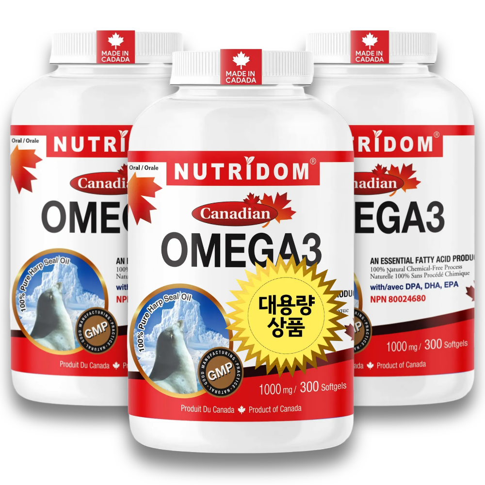 뉴트리돔 물개오일 오메가3 EPA DHA DPA함유 1000mg 300캡슐, 3개 - 상품 이미지