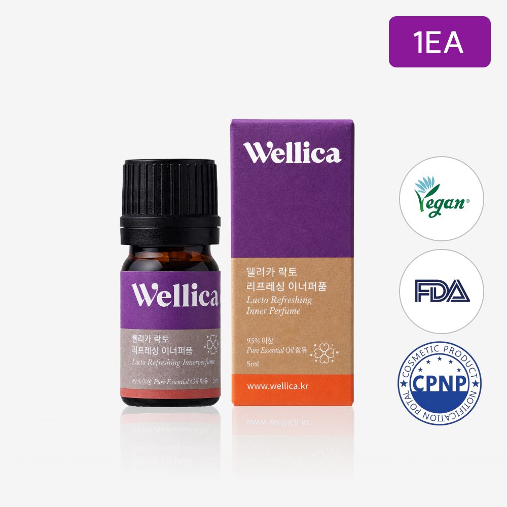 웰리카 비건 이너퍼퓸 천연오일 여성청결제 질냄새 Y존케어 생리 속옷 향수 5ml, 1개 - 상품 이미지