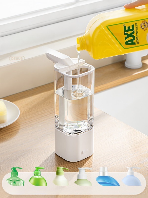 자동 주방세제 디스펜서 센서 머신 기계 세안제 벽걸이형 사각형(550ml 충전식) - 상세 이미지 3