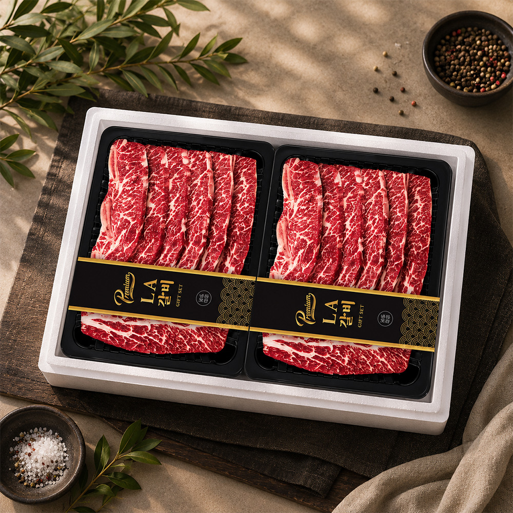 초이스등급 프리미엄 미국산 LA꽃갈비 선물세트 마블링 좋은 명품 소갈비 구이용 3kg, 1개 - 상품 이미지