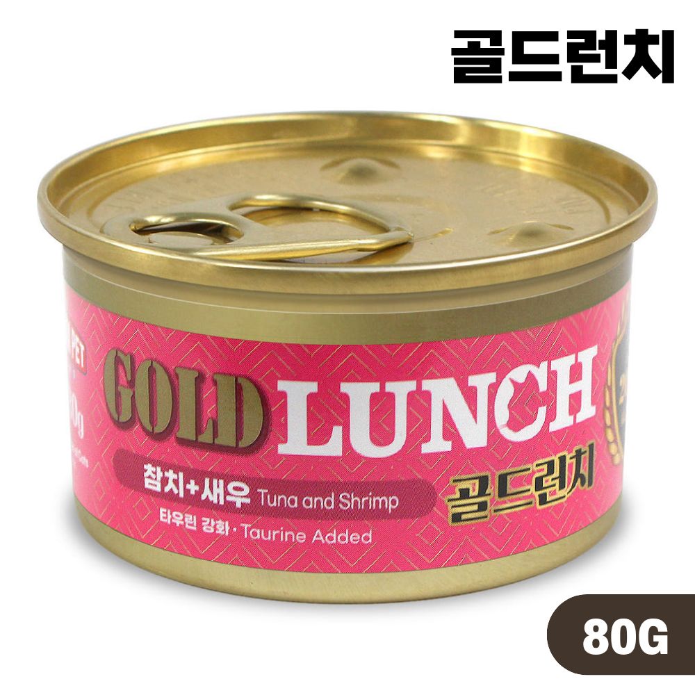프리미엄 골드런치캔 고양이캔 습식 새우 참치, 80g, 1개 - 상품 이미지