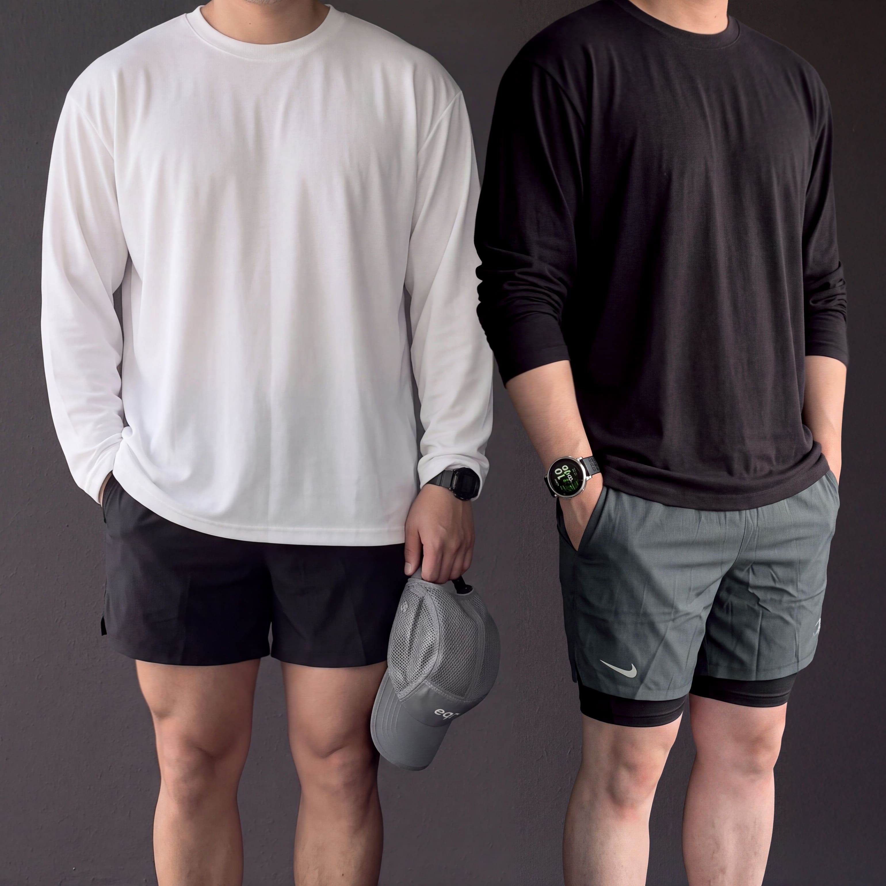 1+1 러닝긴팔 짐웨어 단톤티셔츠 - 상품 이미지