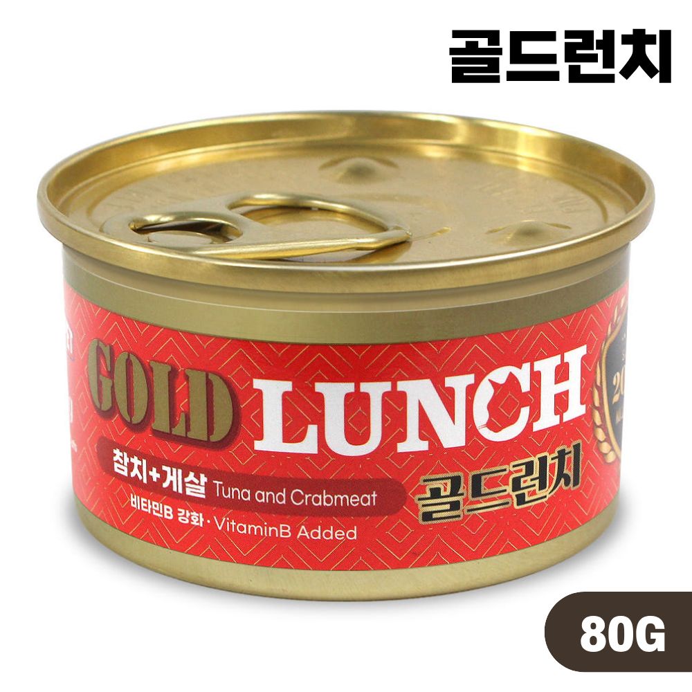 프리미엄 골드런치캔 고양이캔 습식 게살 참치, 80g, 1개 - 상품 이미지
