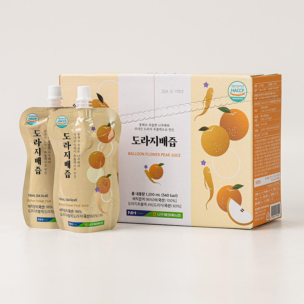 도라지배즙 국내산 나주배 NFC 착즙 배도라지즙 선물세트 120ml, 10개 - 상세 이미지 2