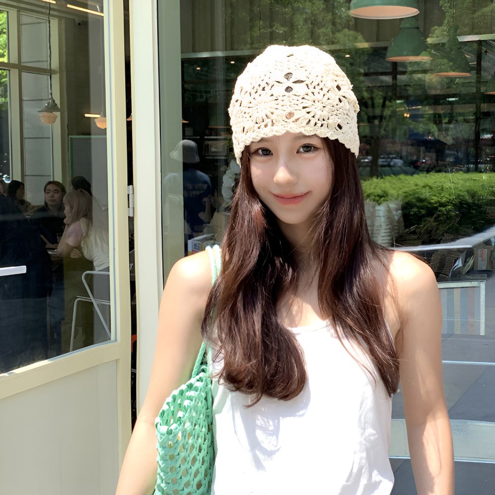 손뜨개비니 꽃비니 항암 암환자 면 - 상세 이미지 2