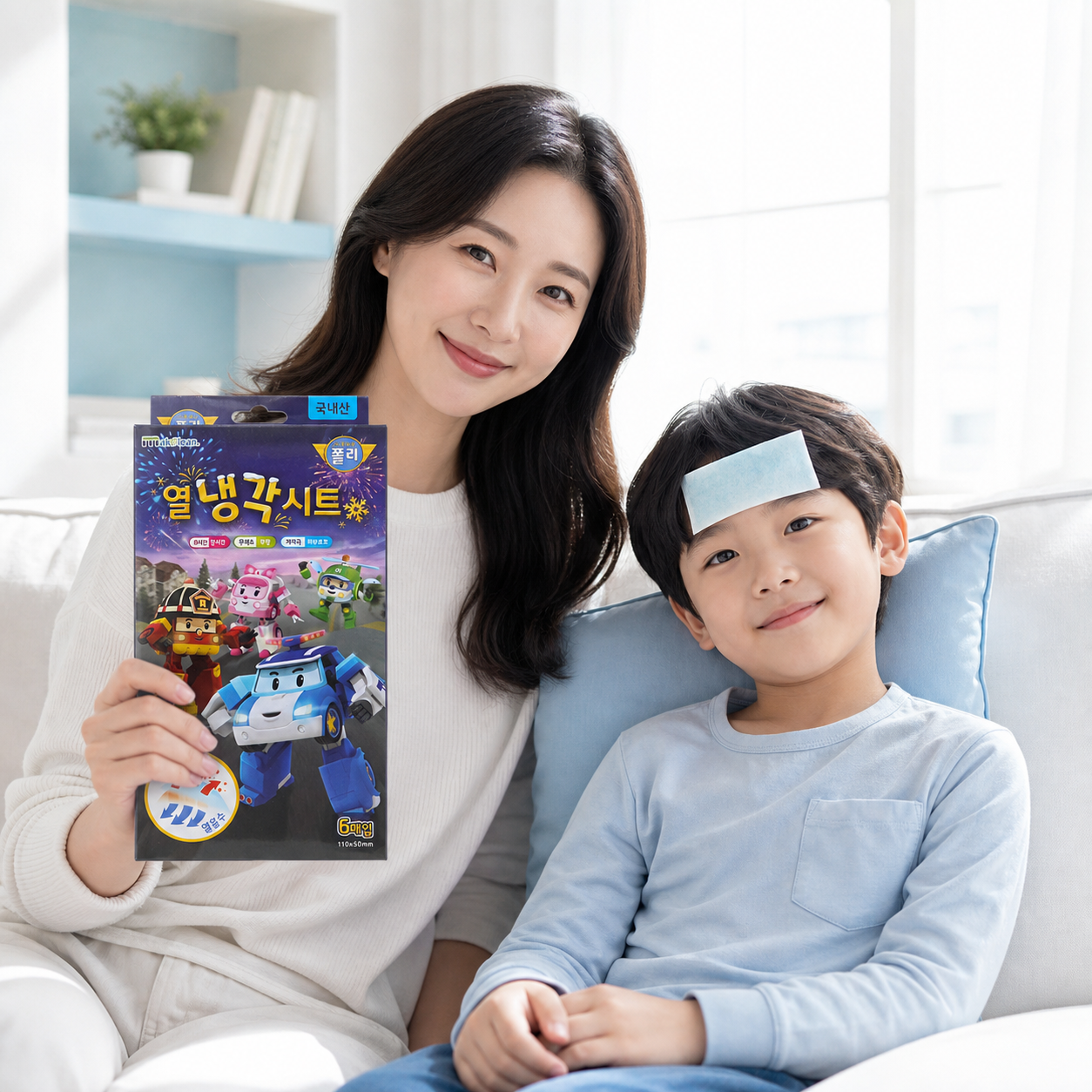 약국 쿨링시트 아기 유아 열냉각시트 폴리 열패치 신생아 성인해열 열내리는 해열파스 6매 - 메인 이미지
