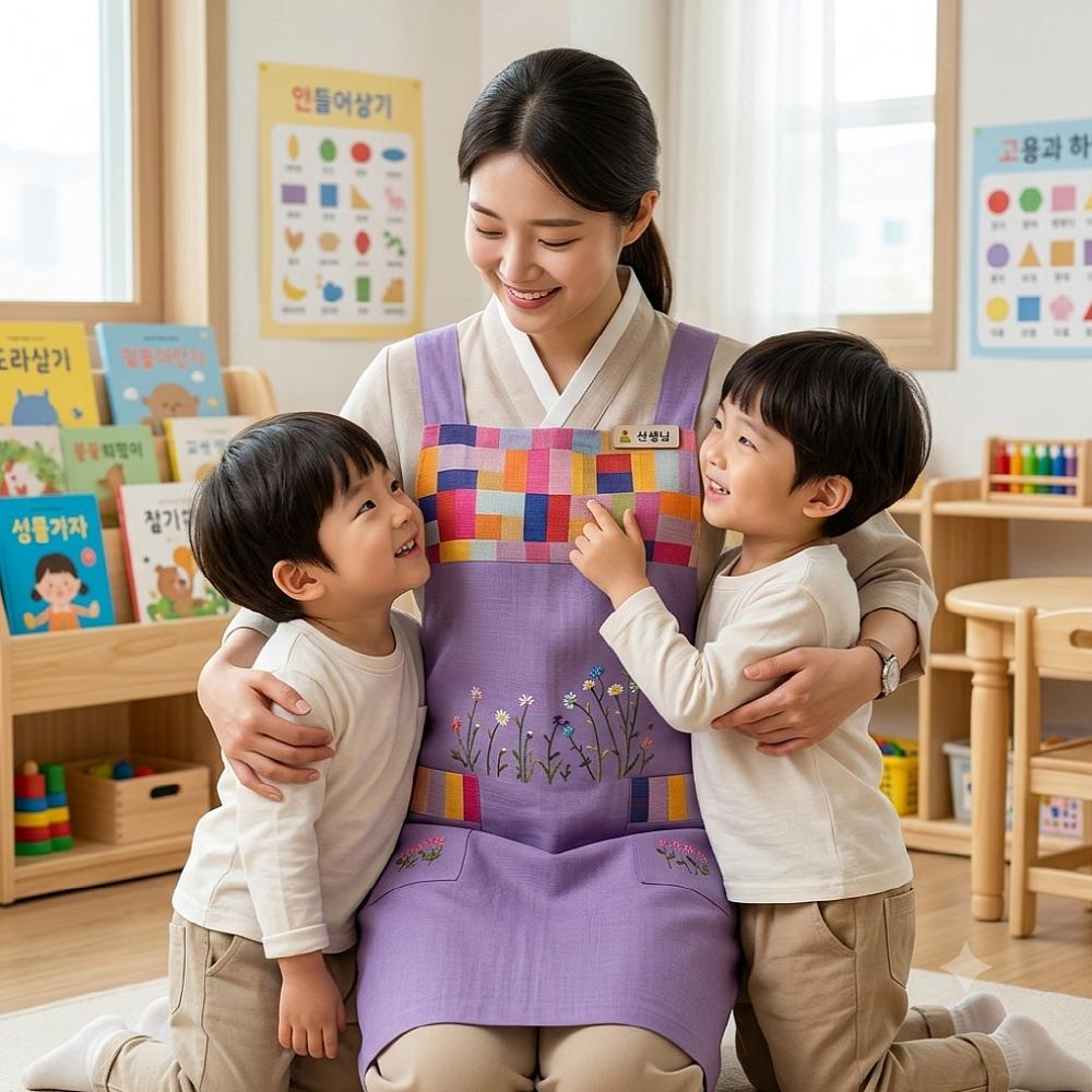 전통 한복 모시 앞치마 식당 카페 어린이집 보육교시 명절 추석선물 이미지 8