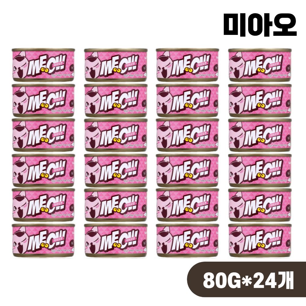 미아오캔 고양이캔 길냥이 통조림 참치, 80g, 24개 - 상품 이미지