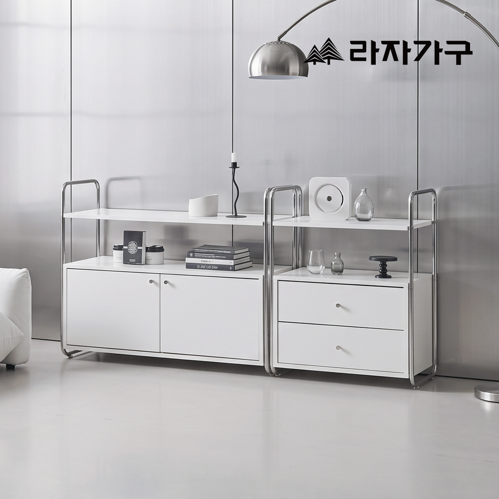 라자가구 바노 미드센츄리 E0등급 스틸 모듈 선반 서랍장 600 미니 침대 옆 틈새 협탁 - 상세 이미지 2