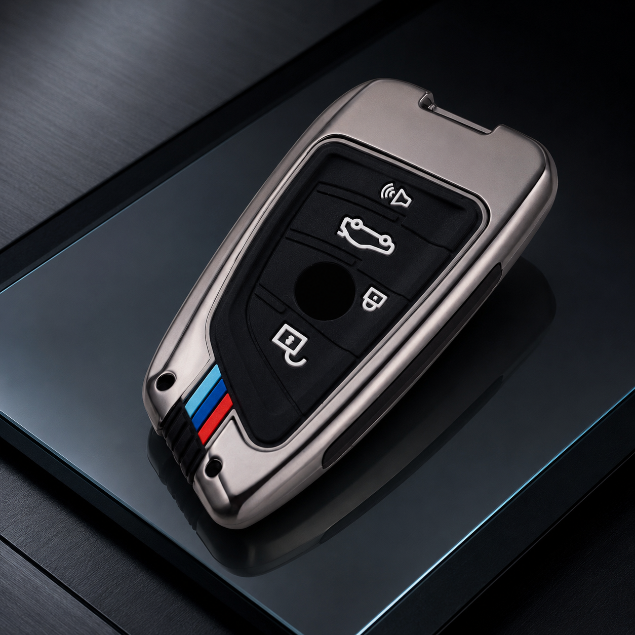 메탈 스마트 키케이스 키 홀더 커버 차량 악세사리 BMW, 신형, 그레이 - 상품 이미지