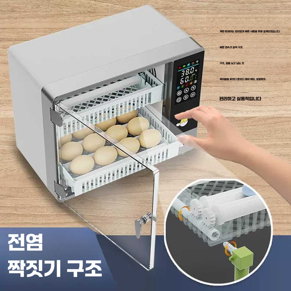 병아리부화기 닭 오리 디지털 전기 앵무새 유정란 24 자동 단일 배터리 360도 계란 뒤집기 - 상세 이미지 5