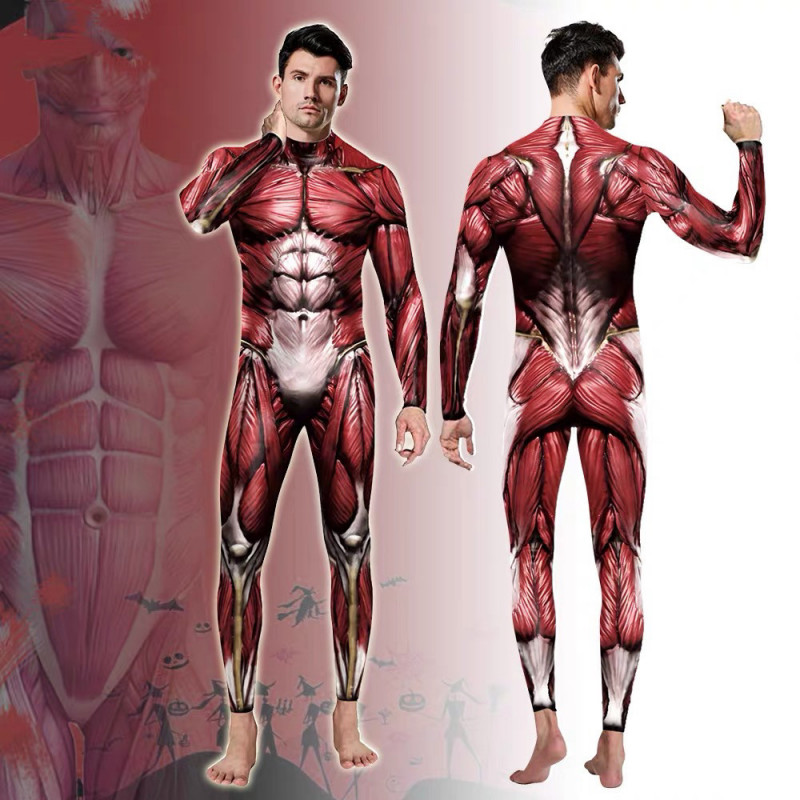 근육 쫄쫄이 코스프레 해부 수트 독특한 의상 3D 프린팅 바디수트 - 상세 이미지 3