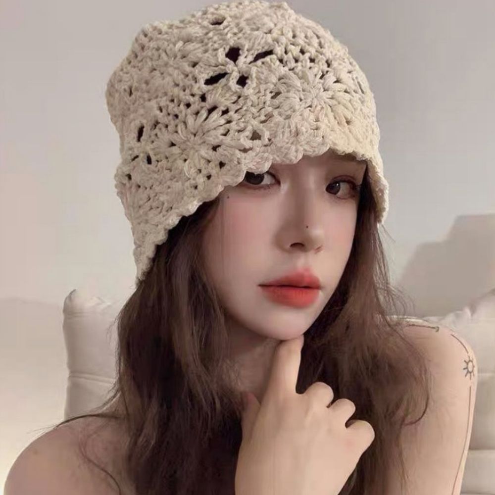 손뜨개비니 꽃비니 항암 암환자 면 이미지 6